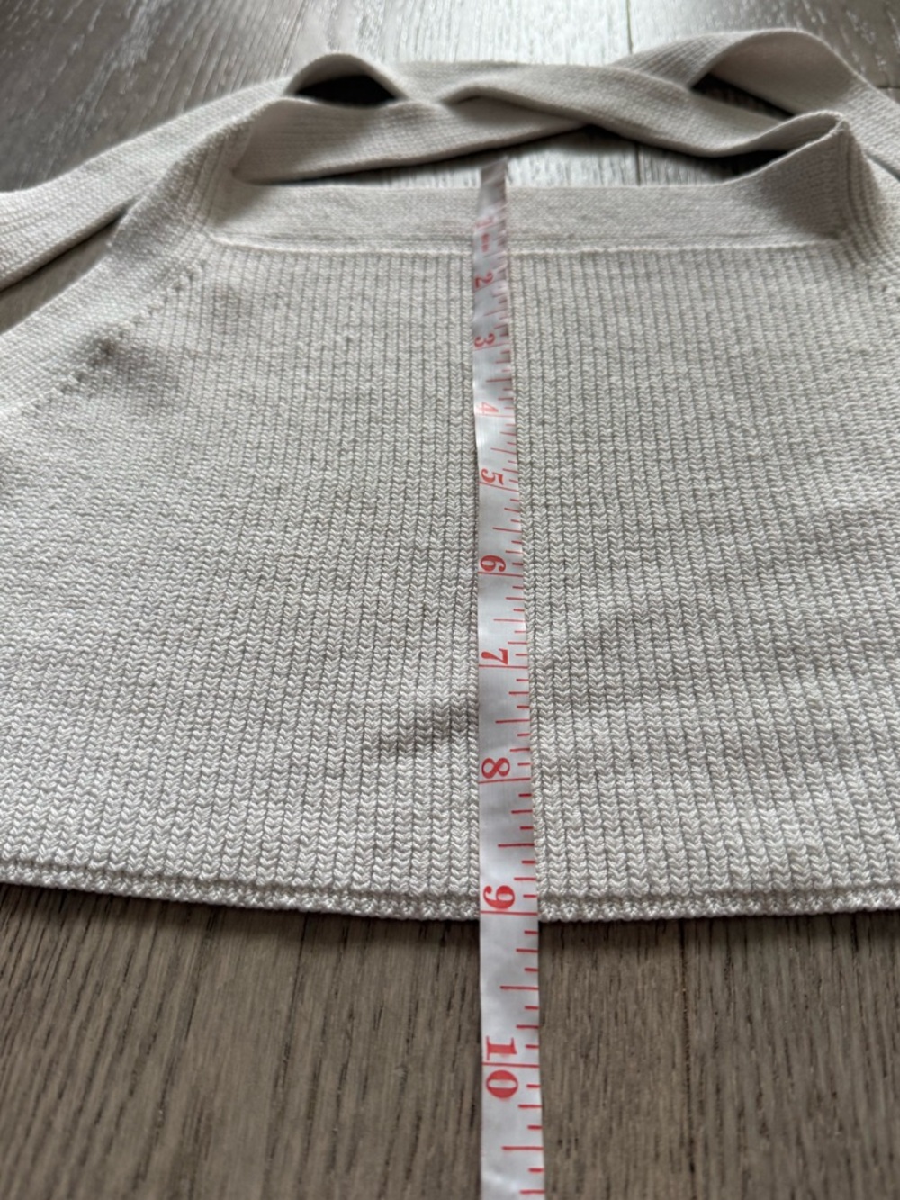 Wilfred Aritzia Cream Cayenne Knit Stretchy Wrap Cropped Top in size M - Picture 8 of 11